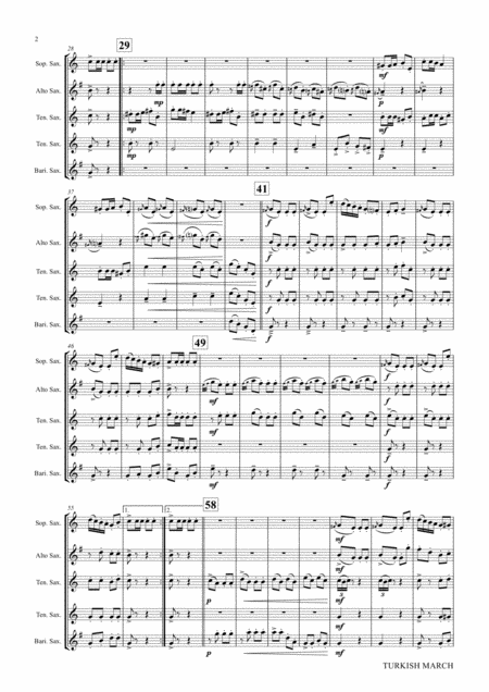 Turkish March Laendler Beethoven Saxophone Quintet Page 2