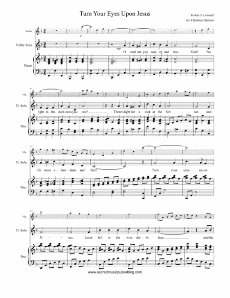 Turn Your Eyes Upon Jesus Treble Solo Violin And Piano Page 2