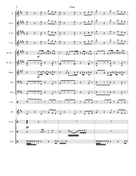 Tusa Marching Band Arrangement Page 2