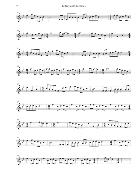 Twelve 12 Days Of Christmas Alto Sax Page 2