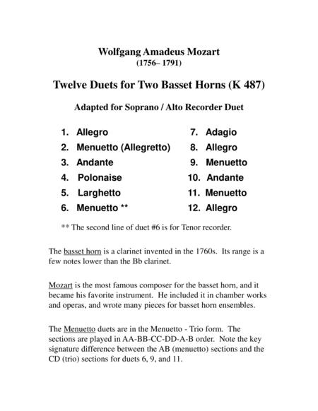 Twelve Mozart Duets For Sa Recorders Page 2