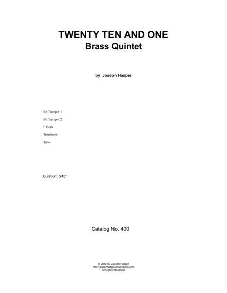 Twenty Ten And One Brass Quintet Page 2
