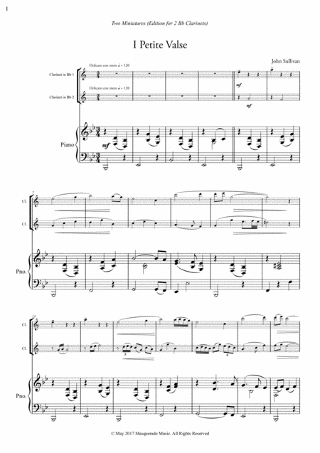 Two Miniatures For 2 Clarinets Bb And Piano Page 2