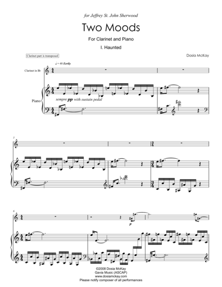 Two Moods For Clarinet And Piano Page 2