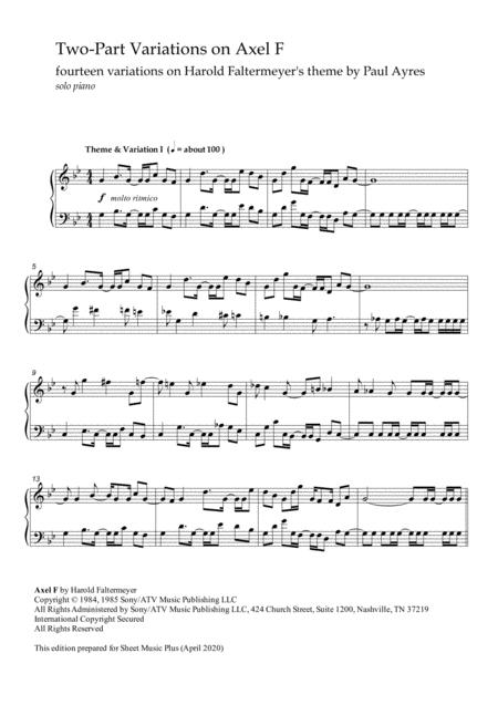 Two Part Variations On Axel F For Piano Page 2