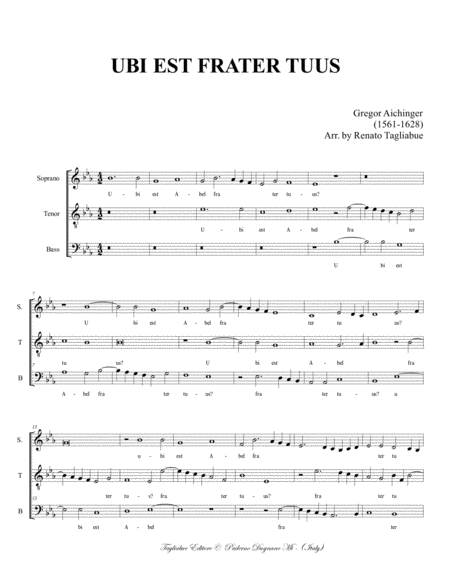 Ubi Est Frater Tuus Aichinger Arr For Stb Choir Page 2