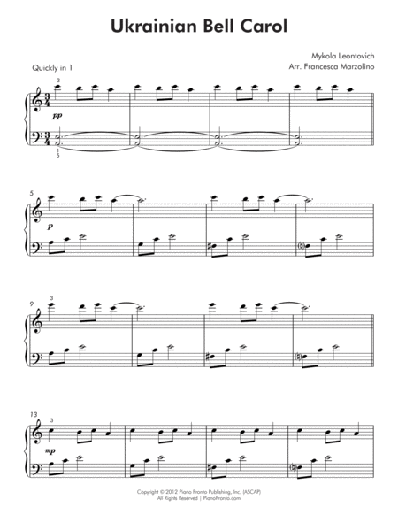 Ukrainian Bell Carol Intermediate Piano Page 2