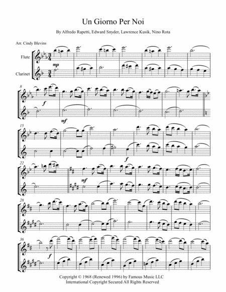 Un Giorno Per Noi For Flute And Clarinet Page 2