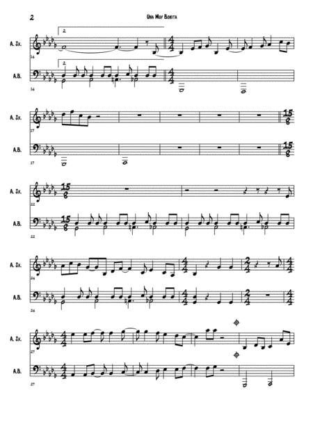 Una Muy Bonita Score Alto Sax Acoustic Bass Page 2