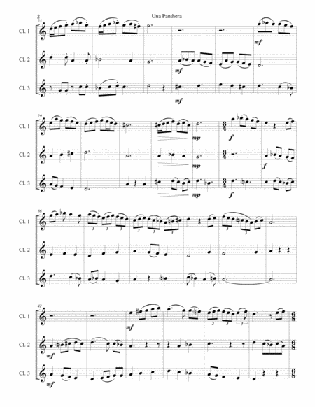 Una Panthera In Compagnia De Marte A Panther In Company Of Mars Arranged For 3 Clarinets Page 2