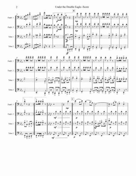 Under The Double Eagle March Tuba Euphonium Quartet Page 2
