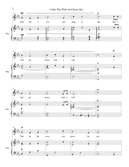 Under The Wide And Starry Sky Childrens Choir And Piano Page 2