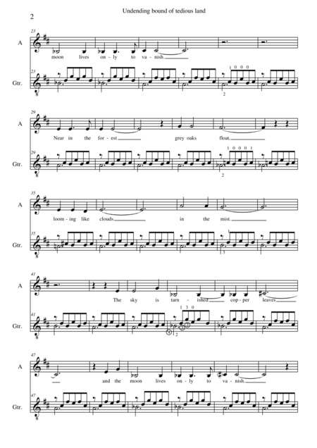 Unending Bound Of Tedious Land Alto And Guitar Page 2