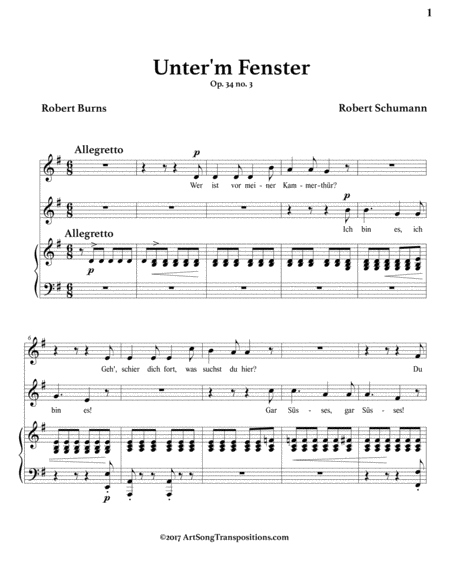 Unter M Fenster Op 34 No 3 G Major Page 2