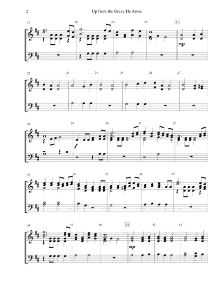 Up From The Grave He Arose Low In The Grave He Lay For 2 Octave Handbell Choir Page 2