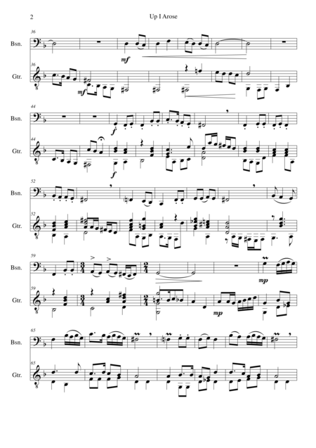 Up I Arose In Verno Tempore For Bassoon And Guitar Page 2