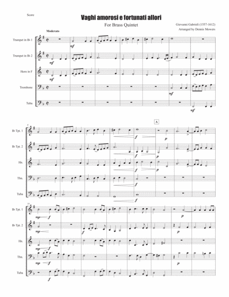 Vaghi Amorosi E Fortunati Allori For Brass Quintet Giovanni Gabrieli Page 2