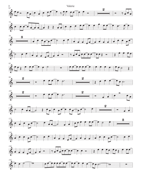 Valerie Easy Key Of C Violin Page 2