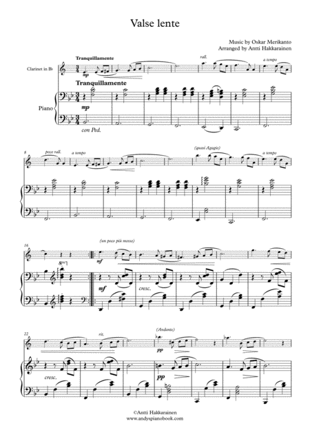 Valse Lente Clarinet Piano Page 2