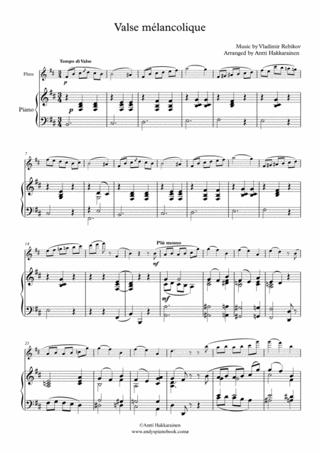 Valse Melancolique Flute Piano Page 2