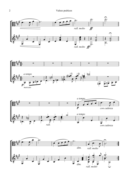 Valses Poeticos No 1 2 7 For Viola And Guitar Page 2