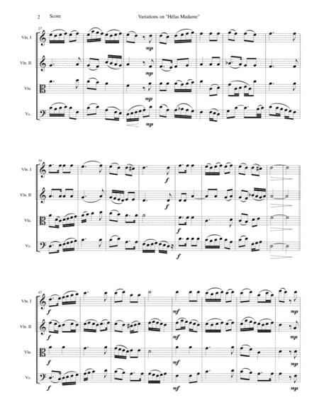 Variations For String Quartet On Hlas Madame Attributed To Henry Viii Page 2