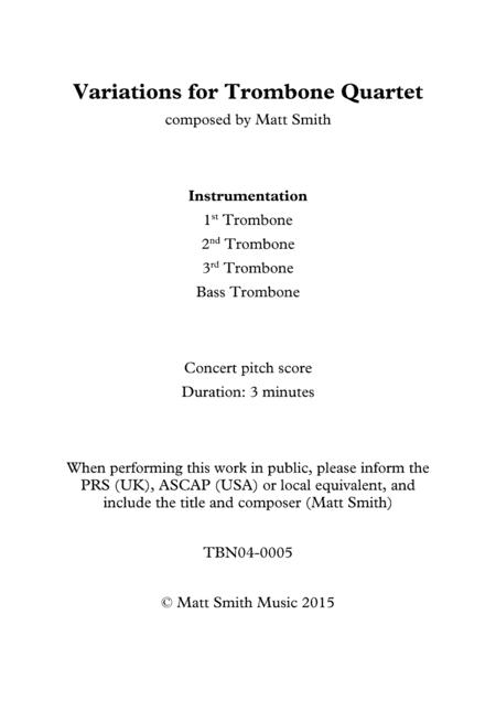 Variations For Trombone Quartet By Matt Smith Page 2