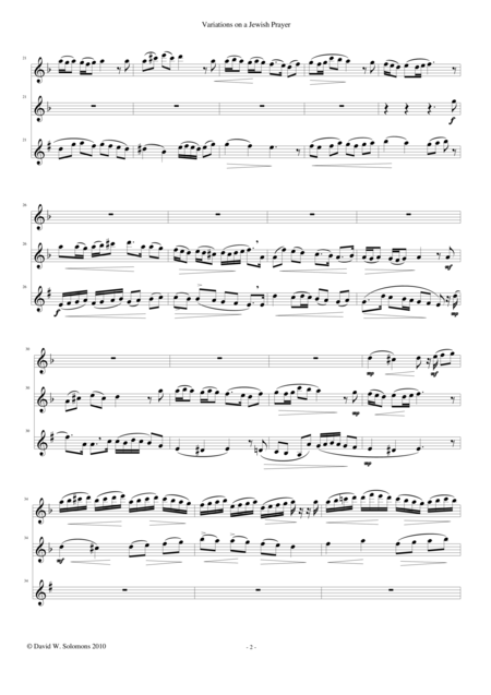 Variations On Adon Olam Eternal Lord For Piccolo Oboe And Clarinet Page 2