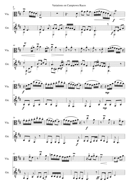 Variations On Camptown Races For Viola And Guitar Page 2