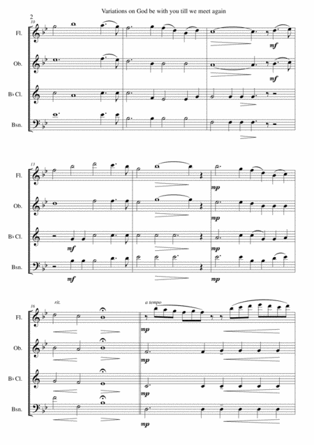 Variations On God Be With You Till We Meet Again For Wind Quartet Page 2