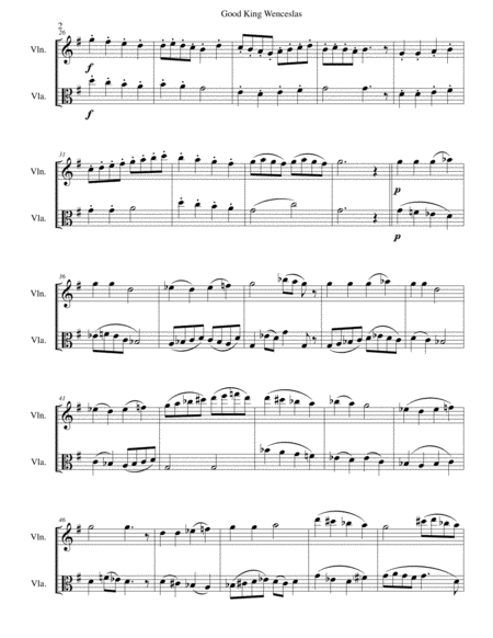 Variations On Good King Wenceslas Tempus Adest Floridum For Violin And Viola Page 2