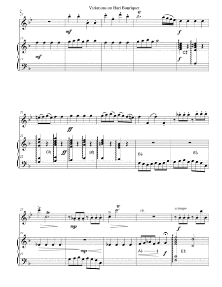 Variations On Hari Bouriquet For Alto Flute And Harp Page 2