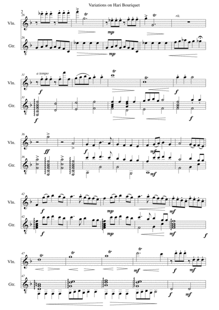 Variations On Hari Bouriquet For Violin And Guitar Page 2