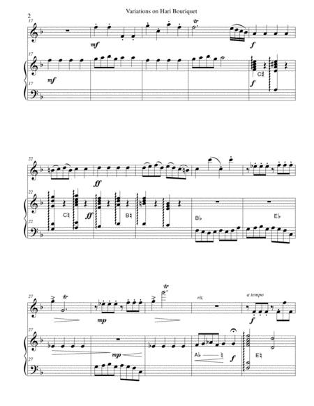 Variations On Hari Bouriquet For Violin And Harp Page 2