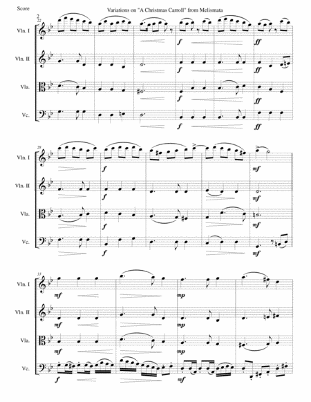 Variations On Remember O Thou Man A Christmas Carroll From Ravenscrofts Melismata For String Quartet Page 2