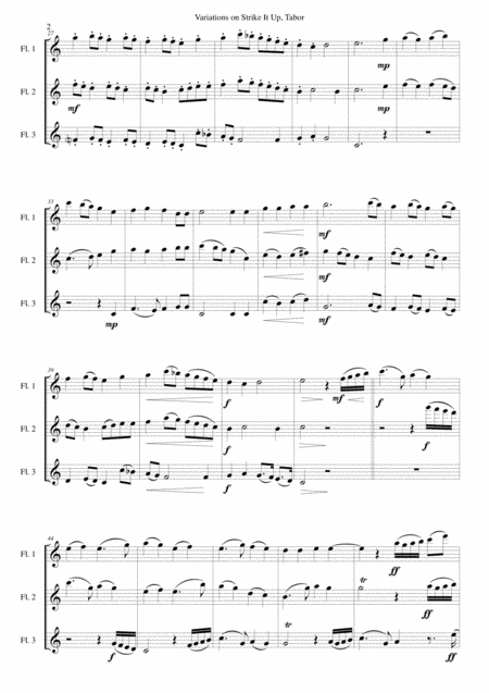 Variations On Strike It Up Tabor For 3 Flutes Page 2