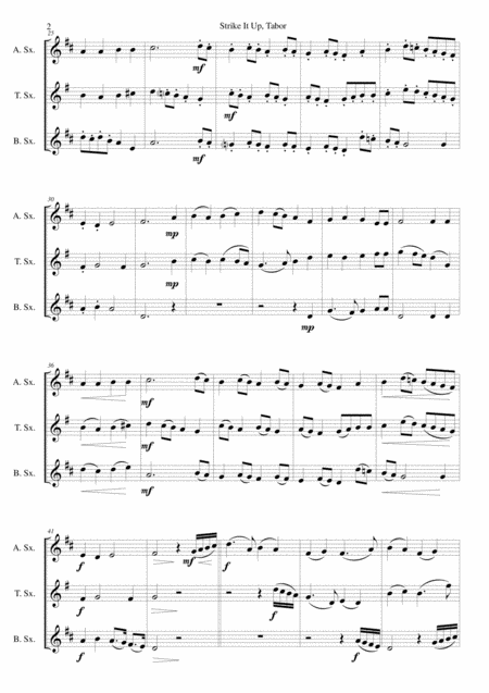 Variations On Strike It Up Tabor For Saxophone Trio Alto Tenor Baritone Page 2