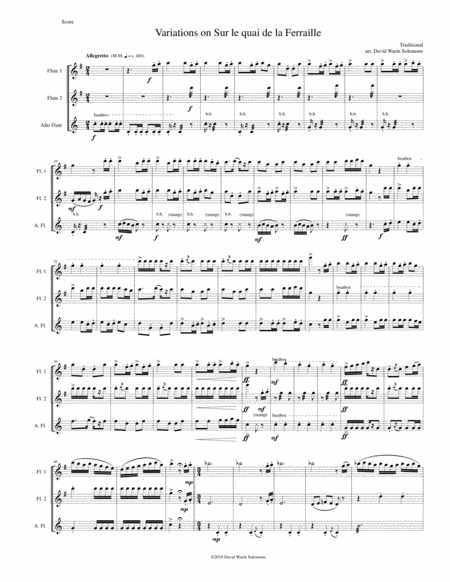 Variations On Sur Le Quai De La Ferraille For Flute Trio Page 2