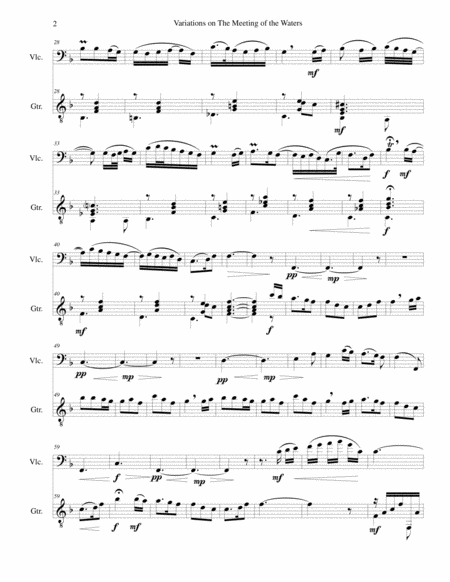 Variations On The Meeting Of The Waters Sweet Vale Of Avoca For Cello And Guitar Page 2