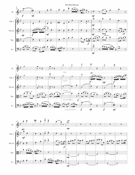 Variations On The Three Ravens For Flute And String Quartet Page 2