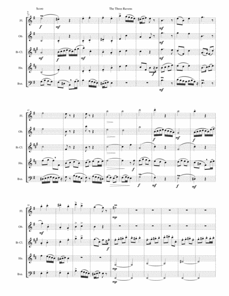 Variations On The Three Ravens For Wind Quintet Page 2