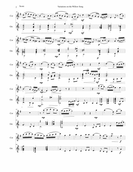 Variations On The Willow Song For Cor Anglais And Guitar Page 2