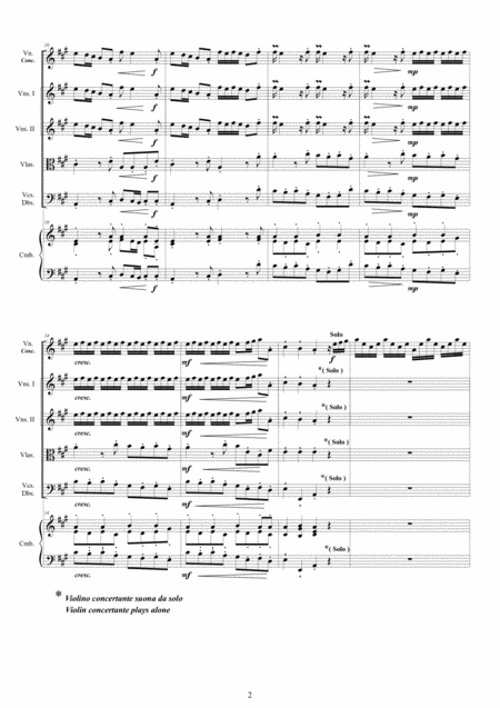 Veracini Violin Concerto In A Major Csv1r For Violin Strings And Cembalo Page 2