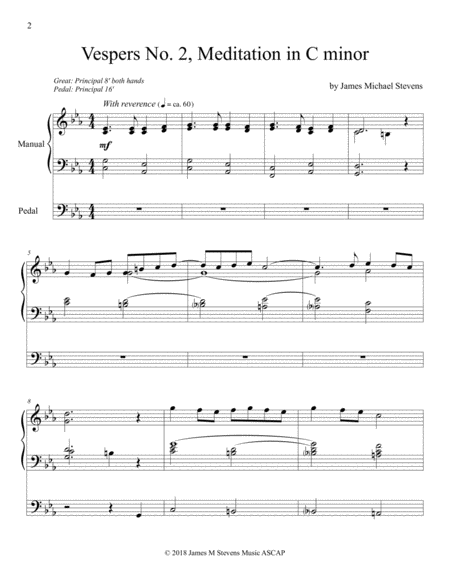 Vespers No 2 Meditation In C Minor Organ Solo Page 2