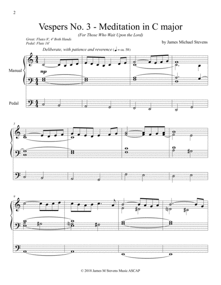 Vespers No 3 Meditation In C Major Organ Solo Page 2