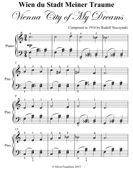 Vienna City Of My Dreams Easy Piano Sheet Music Page 2