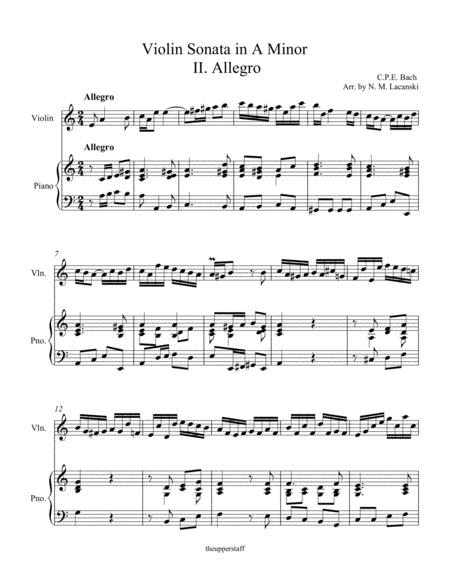 Violin Sonata In A Minor Ii Allegro Page 2