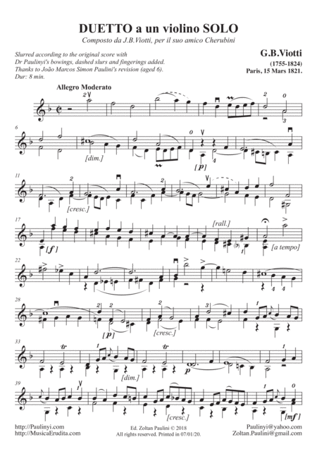 Viottis Duetto A Un Violino Solo 1821 Edited By Dr Zoltan Paulinyi 2018 Page 2