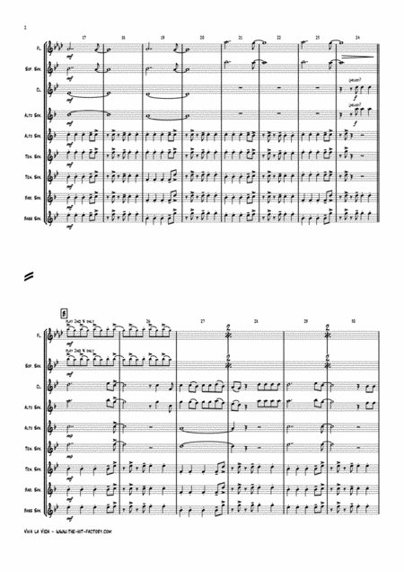 Viva La Vida Cold Play Saxophone Quintet Page 2