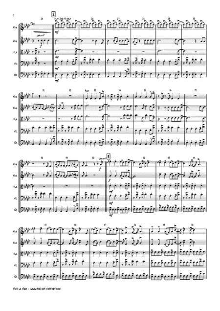 Viva La Vida Cold Play String Quintet Page 2